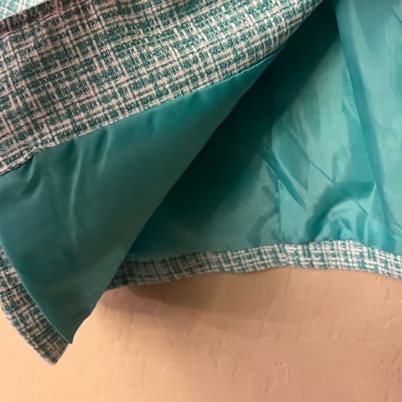 Elementz Turquoise & White Tweed Blazer Jacket - Picture 13 of 17